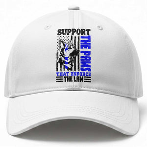 German Shepherd K9 Police Dog Gift Baseball Cap Support The Paws That Enforce The Law