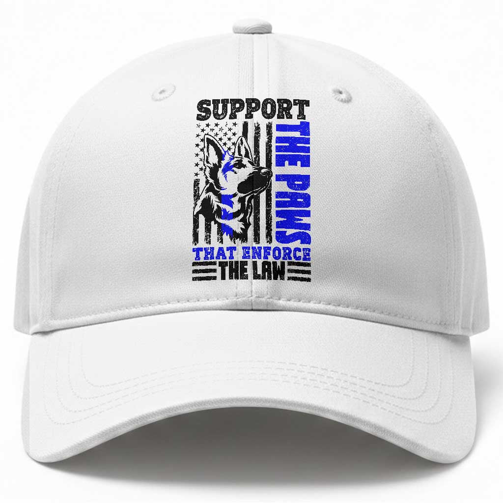 German Shepherd K9 Police Dog Gift Baseball Cap Support The Paws That Enforce The Law