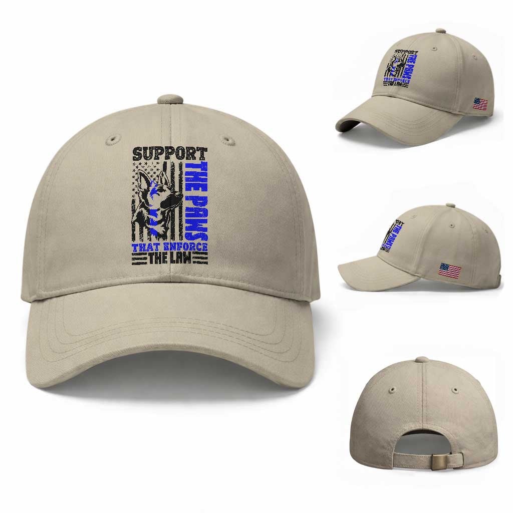 German Shepherd K9 Police Dog Gift Baseball Cap Support The Paws That Enforce The Law