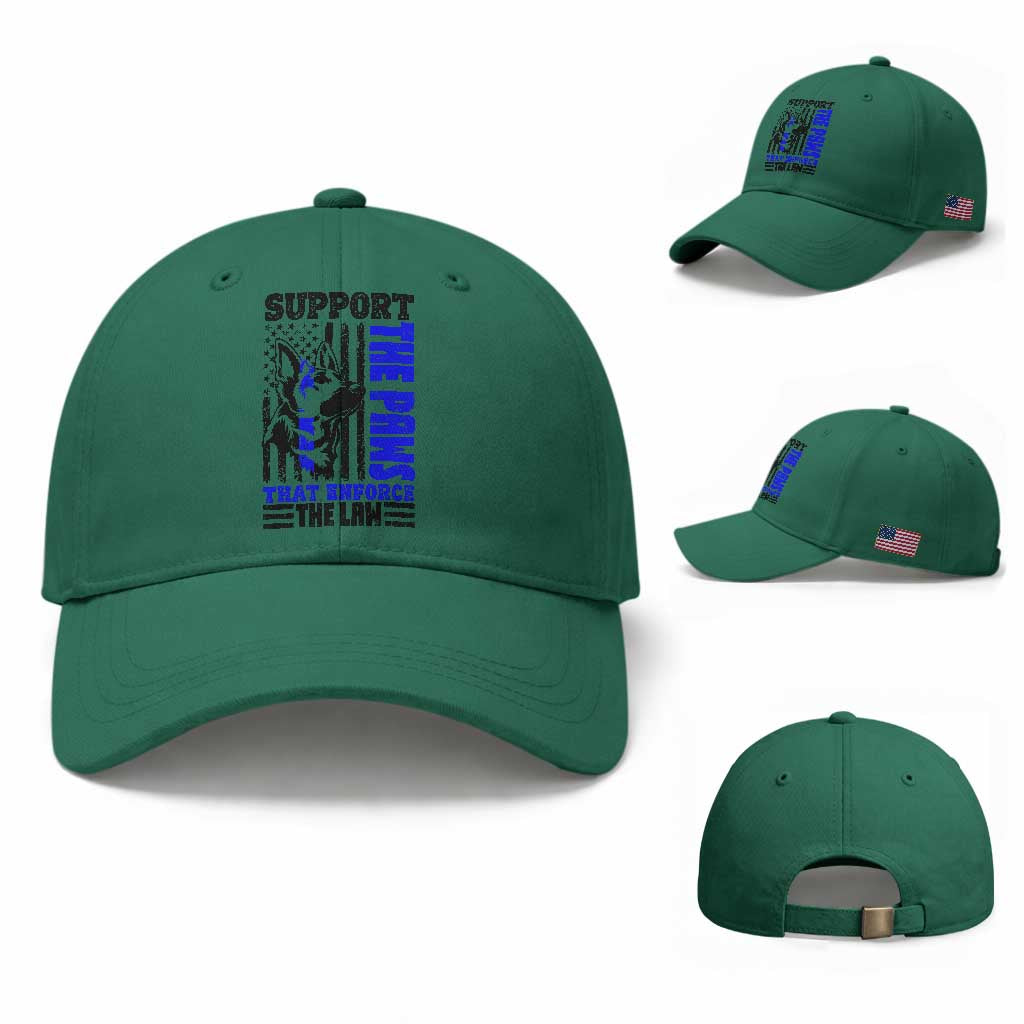 German Shepherd K9 Police Dog Gift Baseball Cap Support The Paws That Enforce The Law