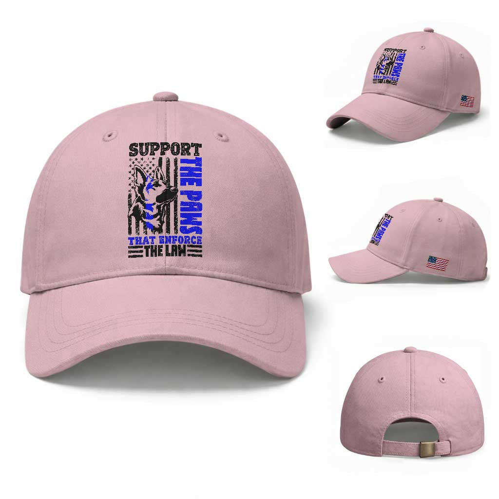 German Shepherd K9 Police Dog Gift Baseball Cap Support The Paws That Enforce The Law