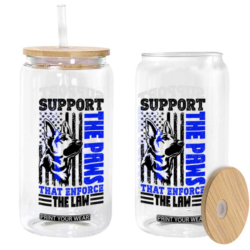 German Shepherd K9 Police Dog Gift Glass Can Support The Paws That Enforce The Law
