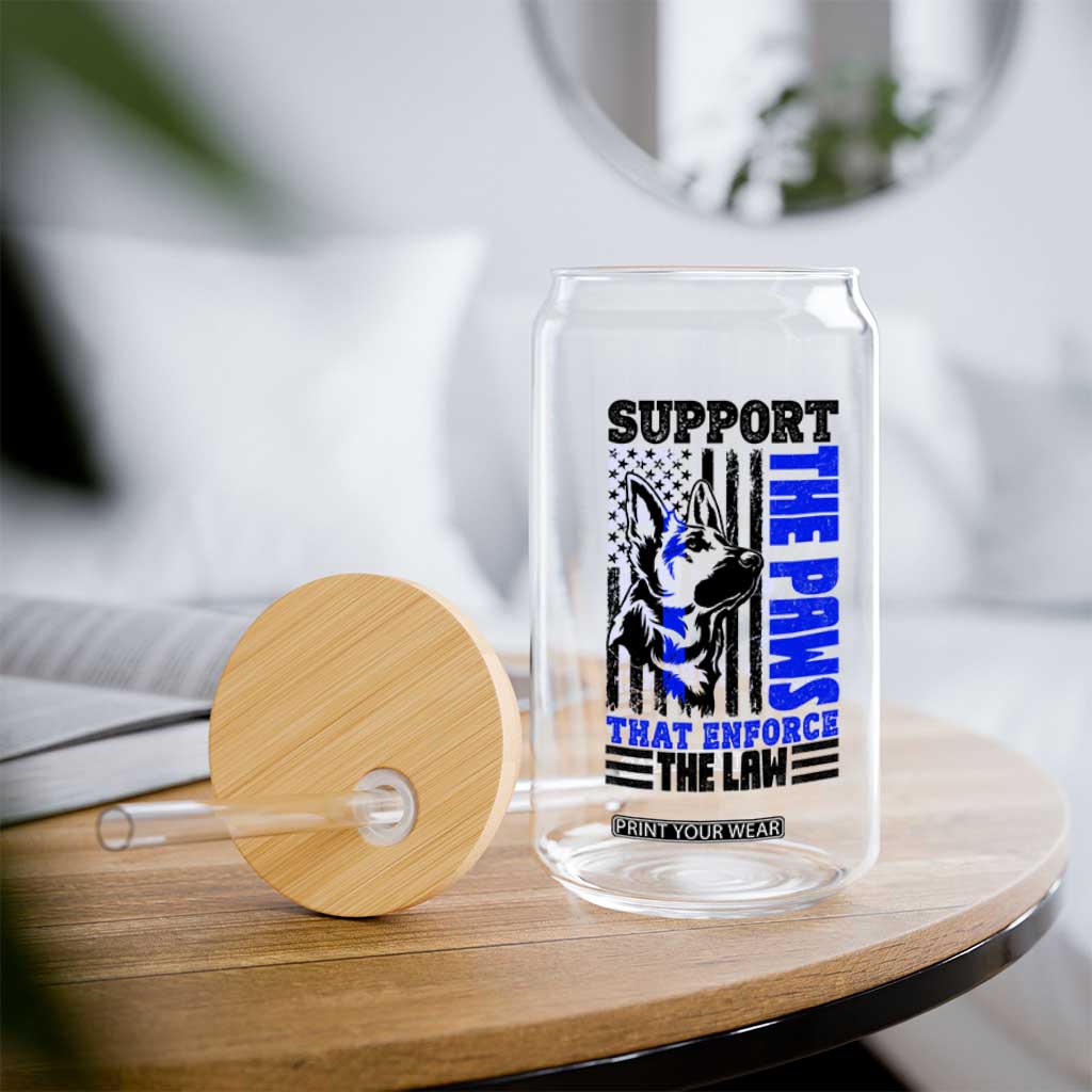 German Shepherd K9 Police Dog Gift Glass Can Support The Paws That Enforce The Law