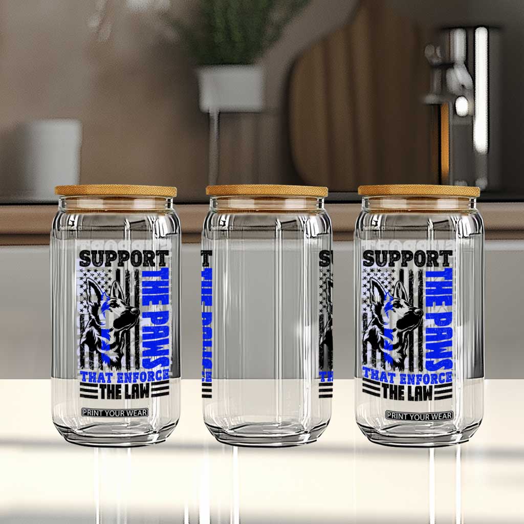 German Shepherd K9 Police Dog Gift Glass Can Support The Paws That Enforce The Law