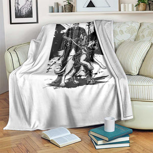 Skeleton Cop K9 German Shepherd Dog Throw Blanket Dark Alley Spooky Law Enforcement Gift