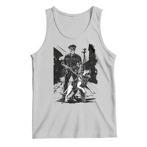 Skeleton Cop K9 German Shepherd Dog Tank Top Dark Alley Spooky Law Enforcement Gift