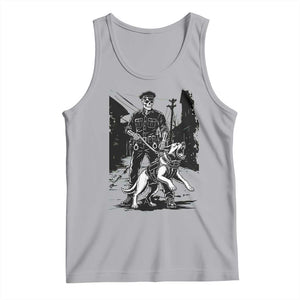 Skeleton Cop K9 German Shepherd Dog Tank Top Dark Alley Spooky Law Enforcement Gift