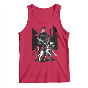 Skeleton Cop K9 German Shepherd Dog Tank Top Dark Alley Spooky Law Enforcement Gift