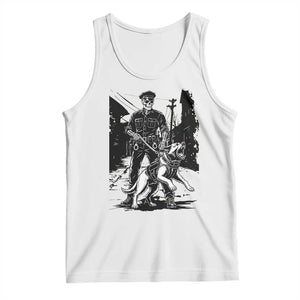 Skeleton Cop K9 German Shepherd Dog Tank Top Dark Alley Spooky Law Enforcement Gift