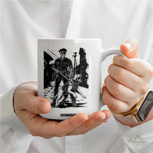 Skeleton Cop K9 German Shepherd Dog Coffee Mug Dark Alley Spooky Law Enforcement Gift