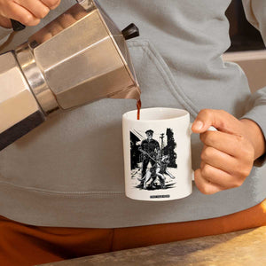 Skeleton Cop K9 German Shepherd Dog Coffee Mug Dark Alley Spooky Law Enforcement Gift