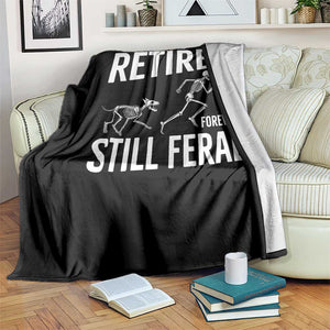 Funny Retired K9 Forever Still Feral Throw Blanket Police Dog Skeleton Handler Trainer Gift