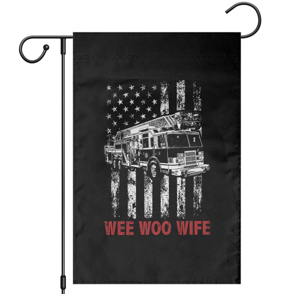 Firefighter First Responder Spouse Fire Truck Gift Garden Flag Wee Woo Wife