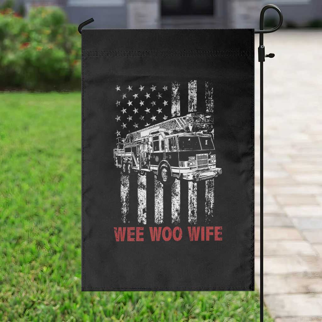 Firefighter First Responder Spouse Fire Truck Gift Garden Flag Wee Woo Wife