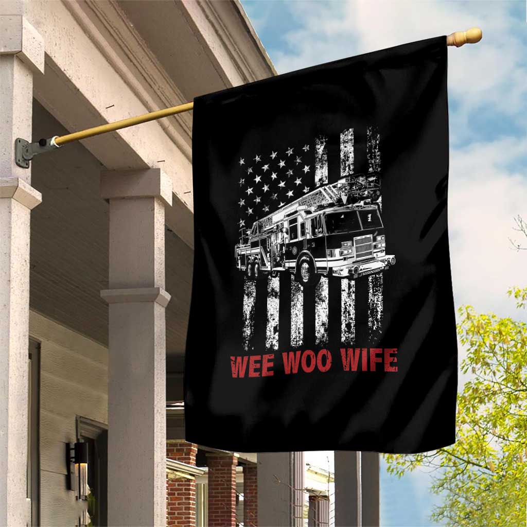 Firefighter First Responder Spouse Fire Truck Gift Garden Flag Wee Woo Wife