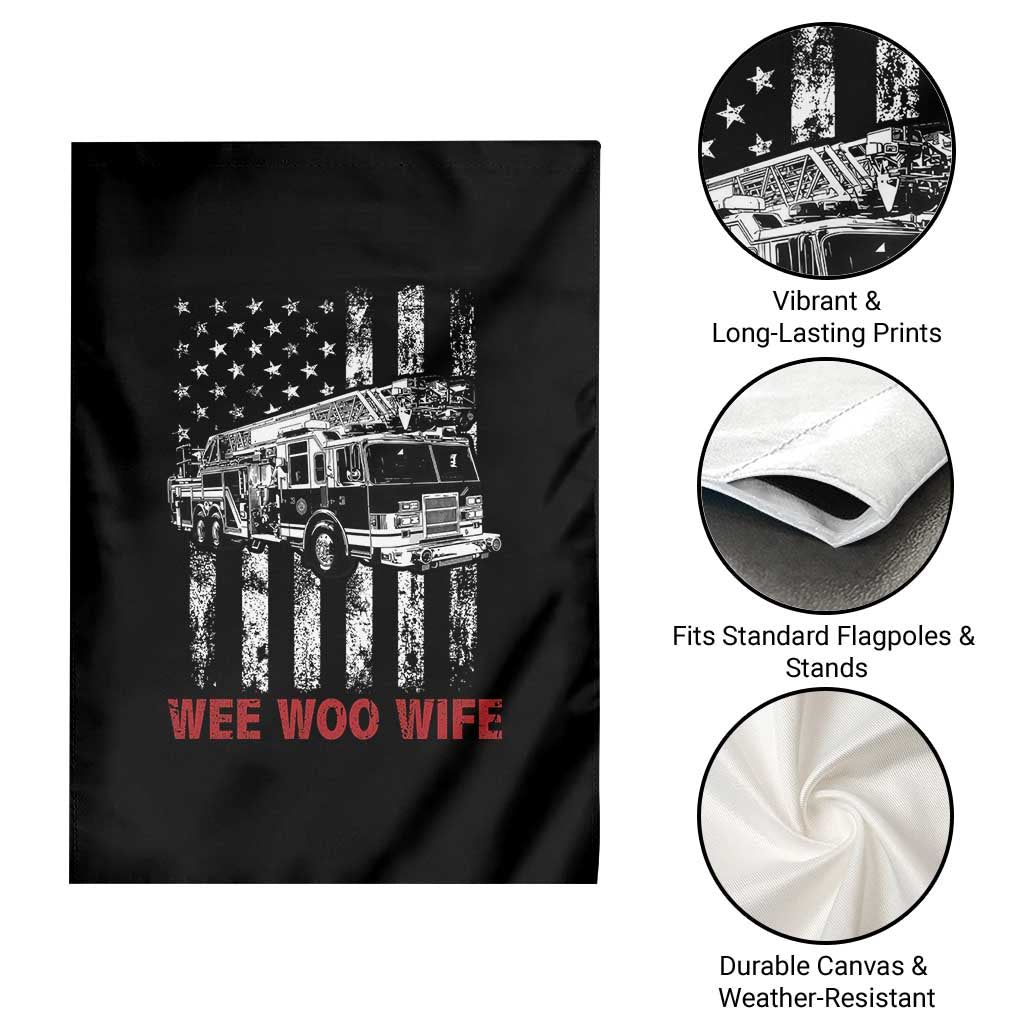 Firefighter First Responder Spouse Fire Truck Gift Garden Flag Wee Woo Wife