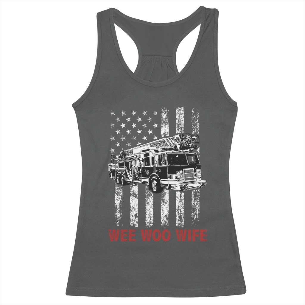 Firefighter First Responder Spouse Fire Truck Gift Racerback Tank Top Wee Woo Wife