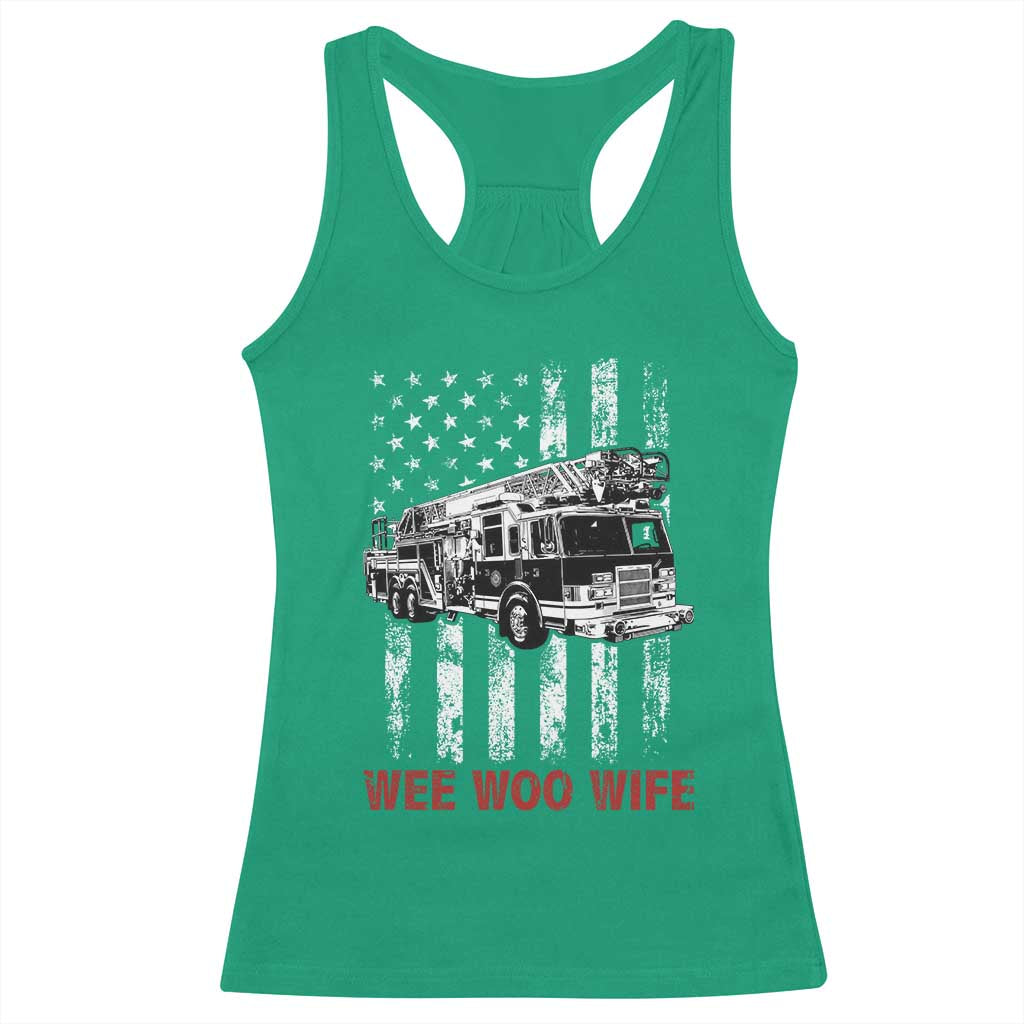 Firefighter First Responder Spouse Fire Truck Gift Racerback Tank Top Wee Woo Wife