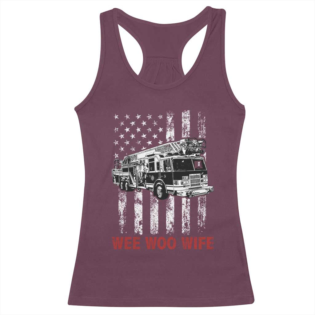 Firefighter First Responder Spouse Fire Truck Gift Racerback Tank Top Wee Woo Wife