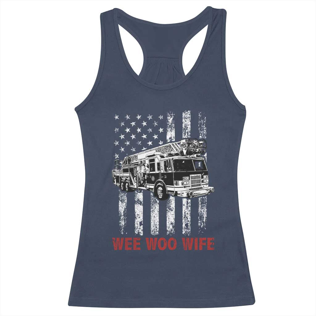Firefighter First Responder Spouse Fire Truck Gift Racerback Tank Top Wee Woo Wife
