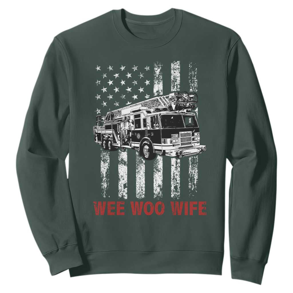 Firefighter First Responder Spouse Fire Truck Gift Sweatshirt Wee Woo Wife