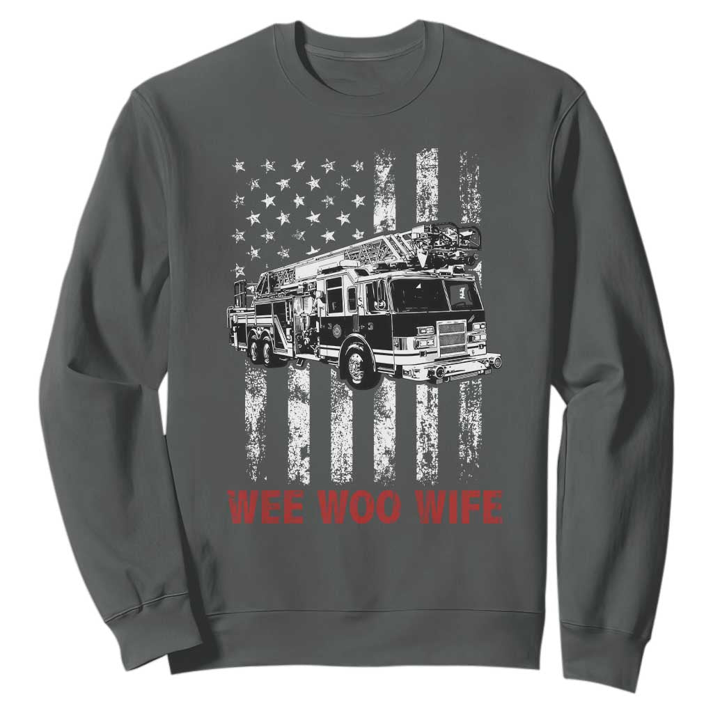 Firefighter First Responder Spouse Fire Truck Gift Sweatshirt Wee Woo Wife