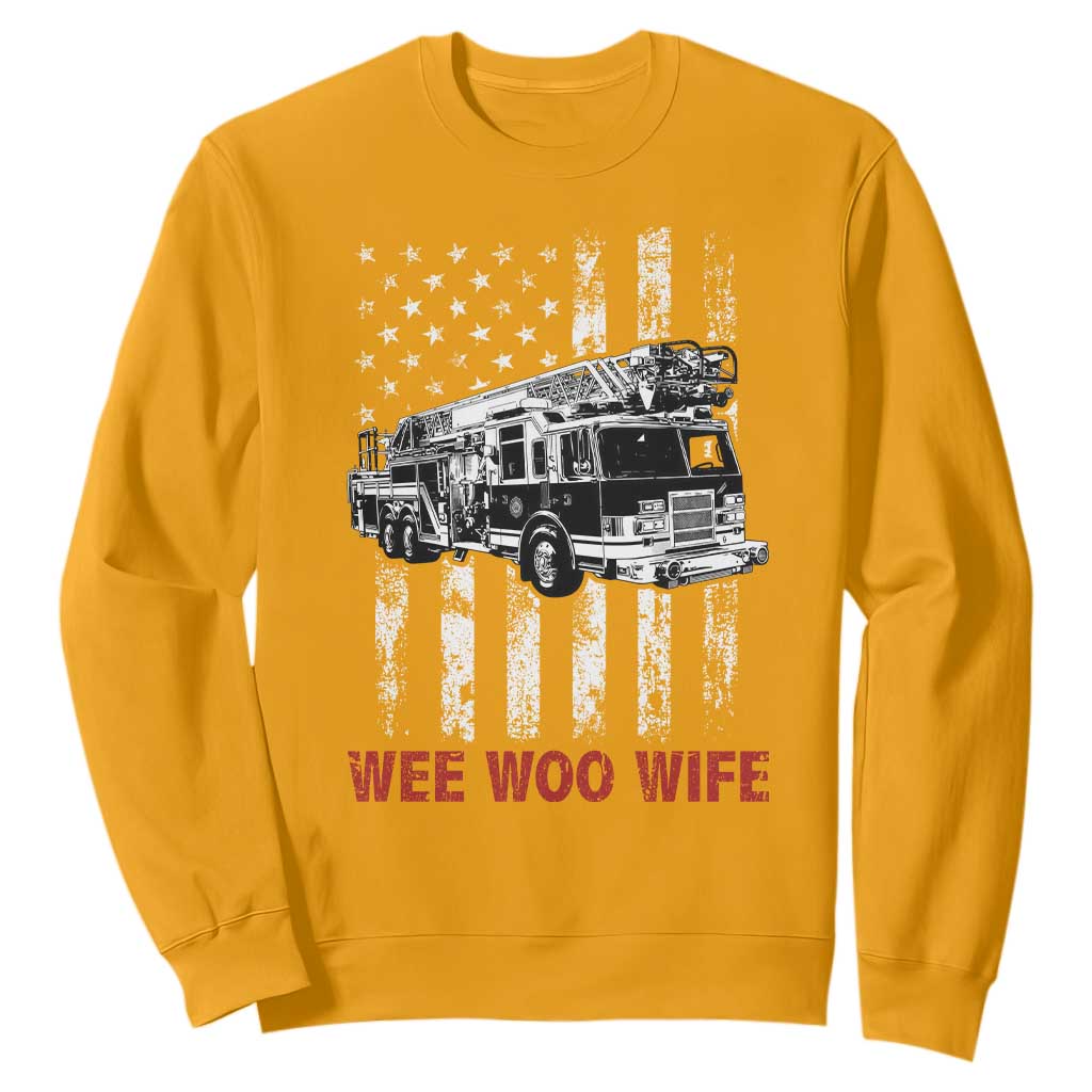 Firefighter First Responder Spouse Fire Truck Gift Sweatshirt Wee Woo Wife