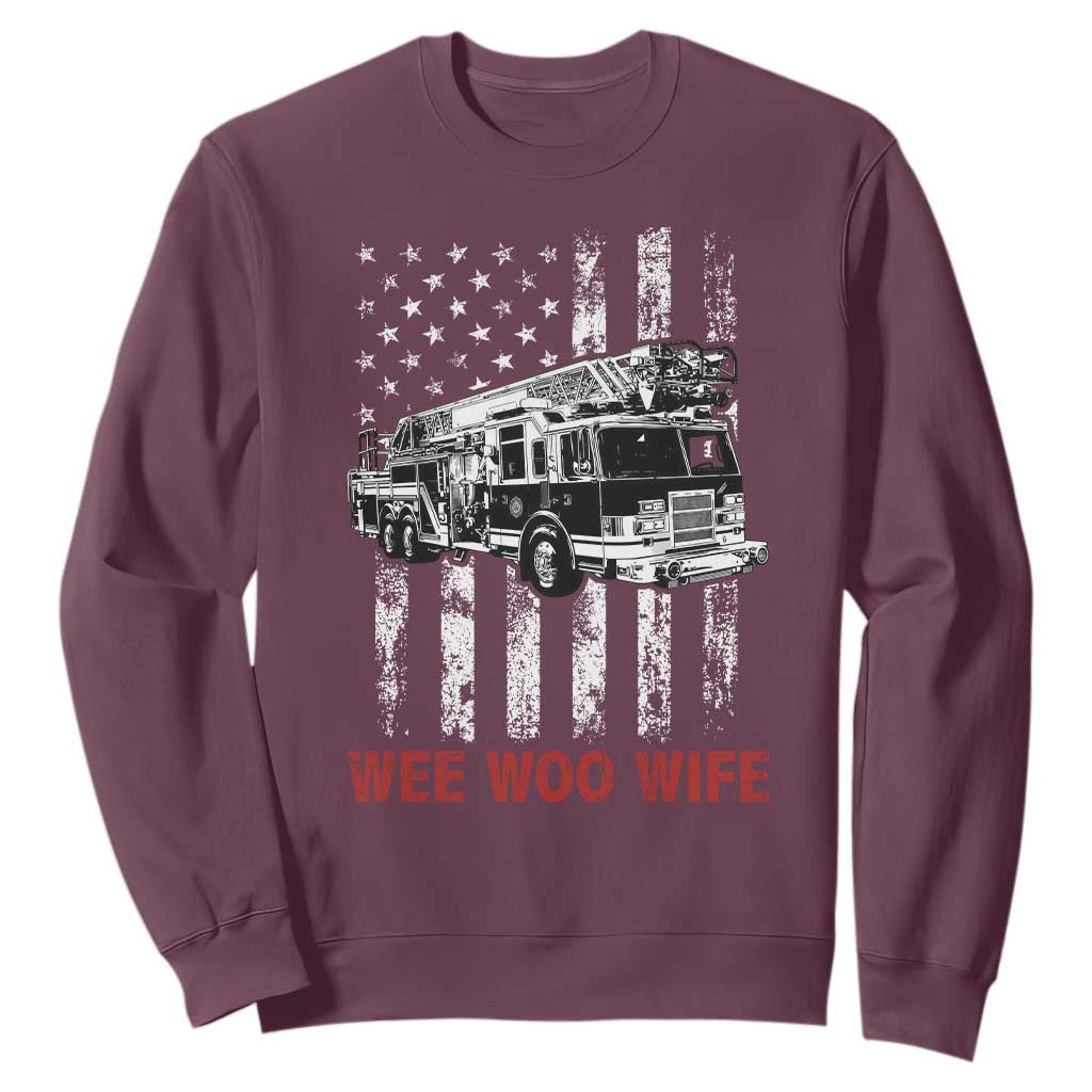Firefighter First Responder Spouse Fire Truck Gift Sweatshirt Wee Woo Wife