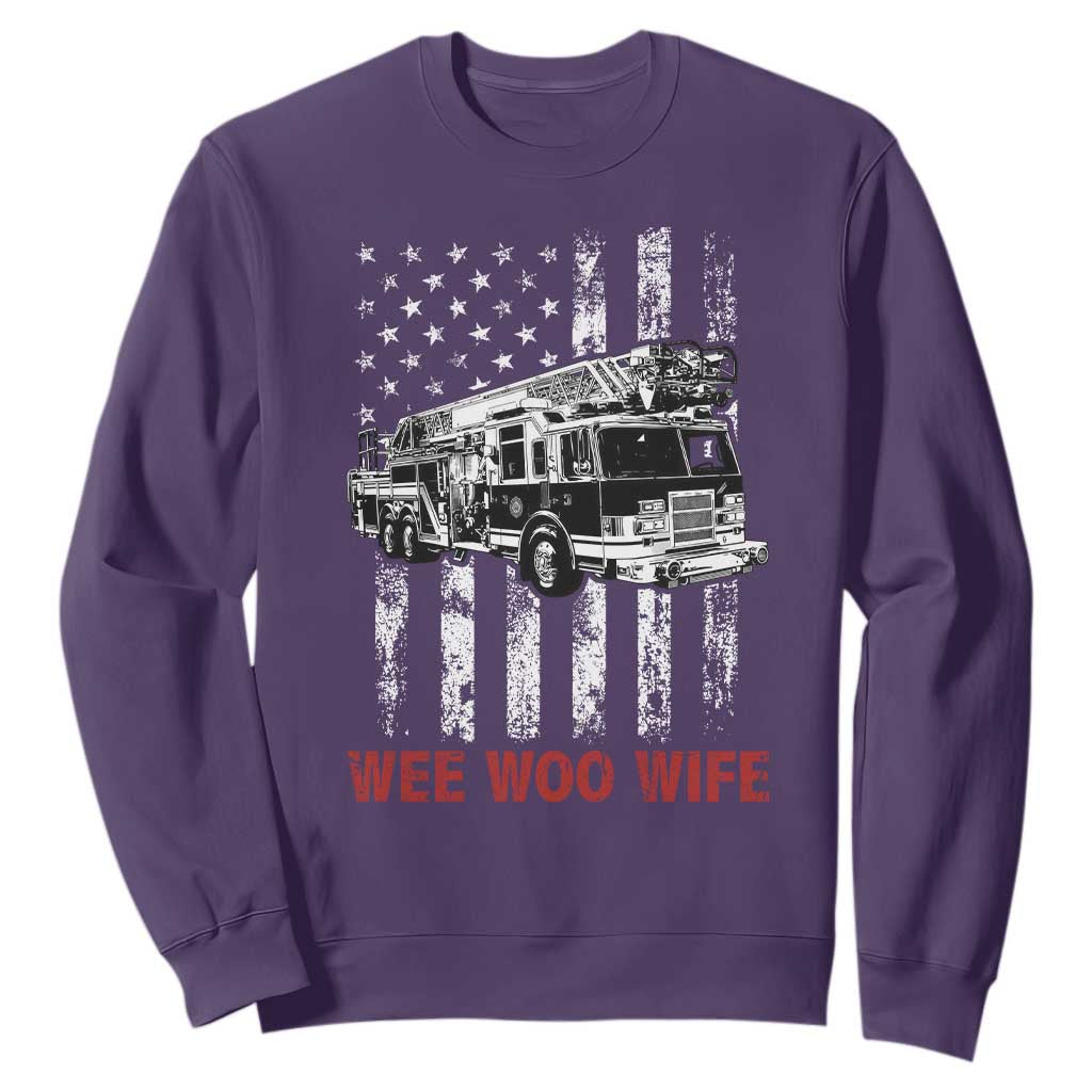 Firefighter First Responder Spouse Fire Truck Gift Sweatshirt Wee Woo Wife