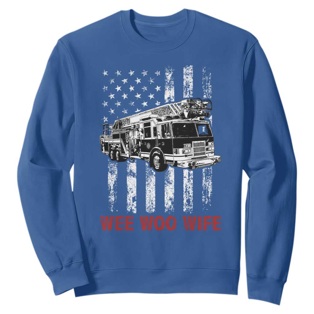 Firefighter First Responder Spouse Fire Truck Gift Sweatshirt Wee Woo Wife