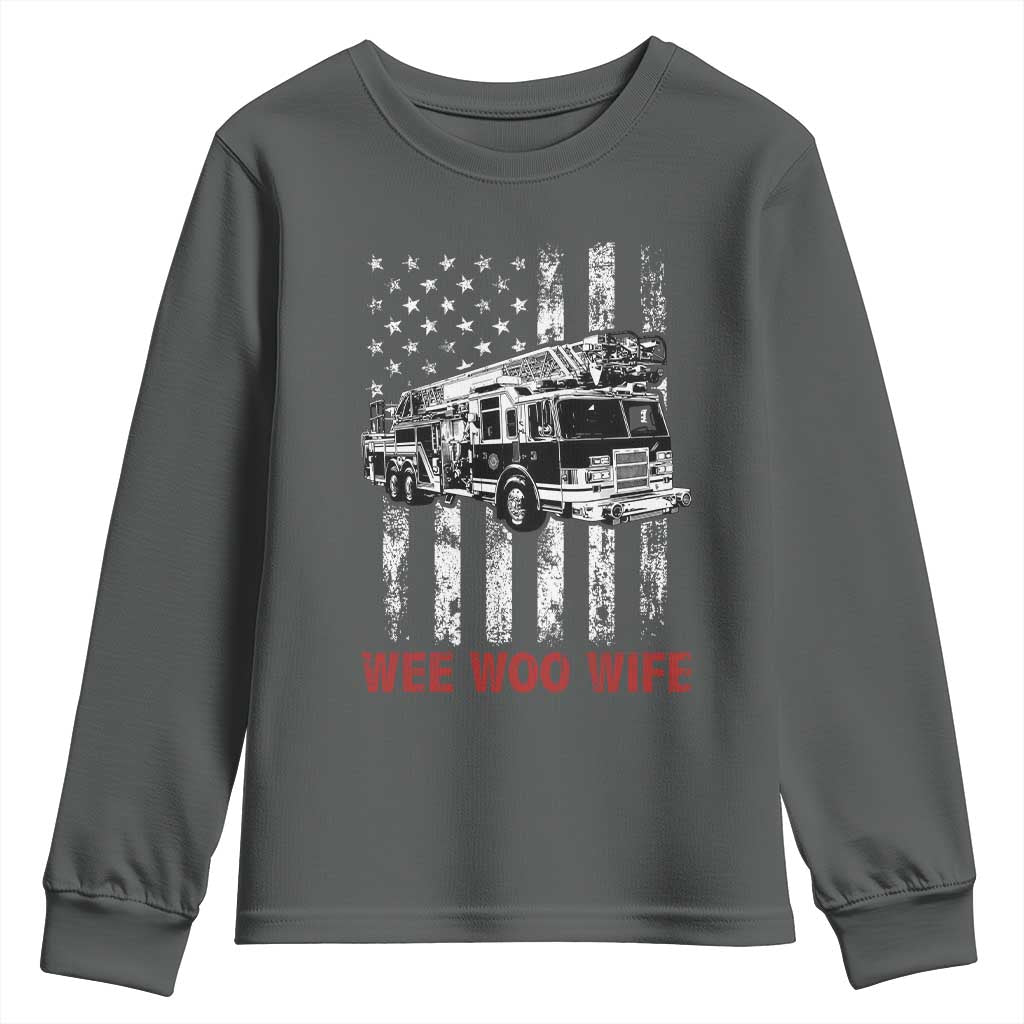 Firefighter First Responder Spouse Fire Truck Gift Youth Sweatshirt Wee Woo Wife