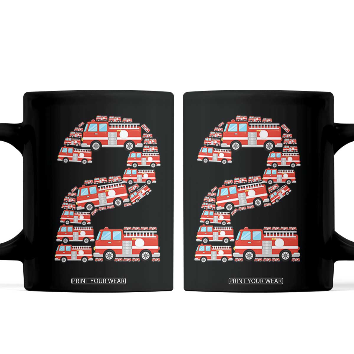 Fire Truck 2nd Birthday Coffee Mug Firefighter Gift For Two Year Old Kid