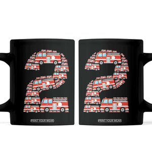 Fire Truck 2nd Birthday Coffee Mug Firefighter Gift For Two Year Old Kid