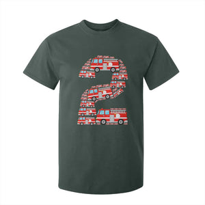 Fire Truck 2nd Birthday T Shirt For Kid Firefighter Gift For Two Year Old Kid