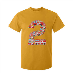 Fire Truck 2nd Birthday T Shirt For Kid Firefighter Gift For Two Year Old Kid