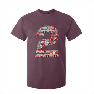 Fire Truck 2nd Birthday T Shirt For Kid Firefighter Gift For Two Year Old Kid