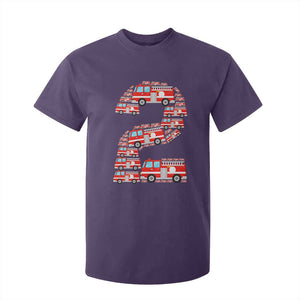 Fire Truck 2nd Birthday T Shirt For Kid Firefighter Gift For Two Year Old Kid