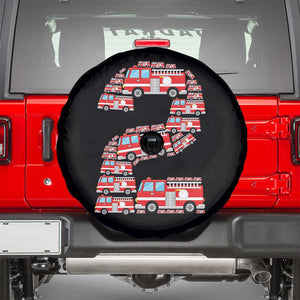 Fire Truck 2nd Birthday Spare Tire Cover Firefighter Gift For Two Year Old Kid