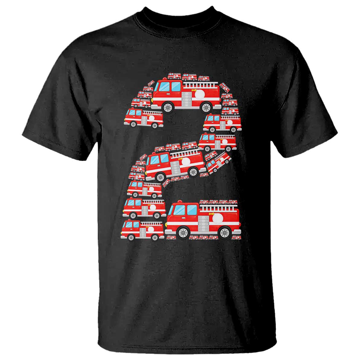 Fire Truck 2nd Birthday T Shirt Firefighter Gift For Two Year Old Kid