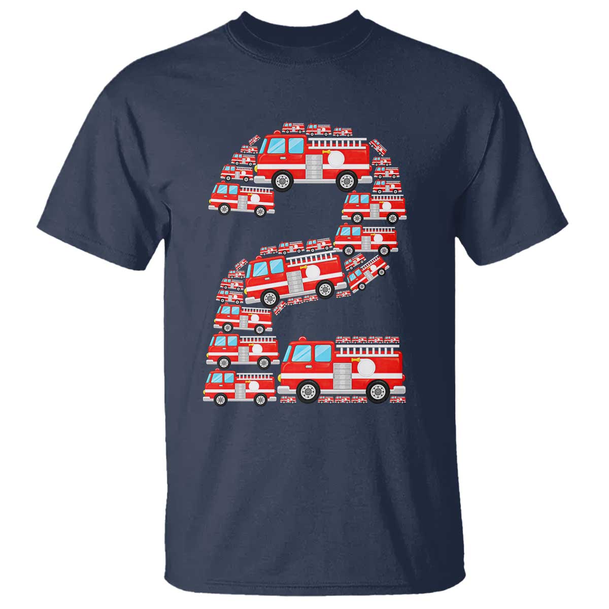 Fire Truck 2nd Birthday T Shirt Firefighter Gift For Two Year Old Kid