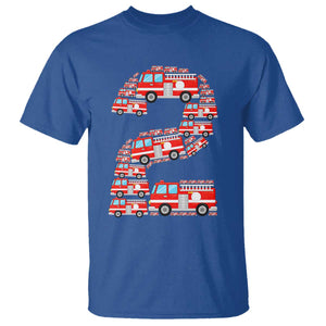 Fire Truck 2nd Birthday T Shirt Firefighter Gift For Two Year Old Kid