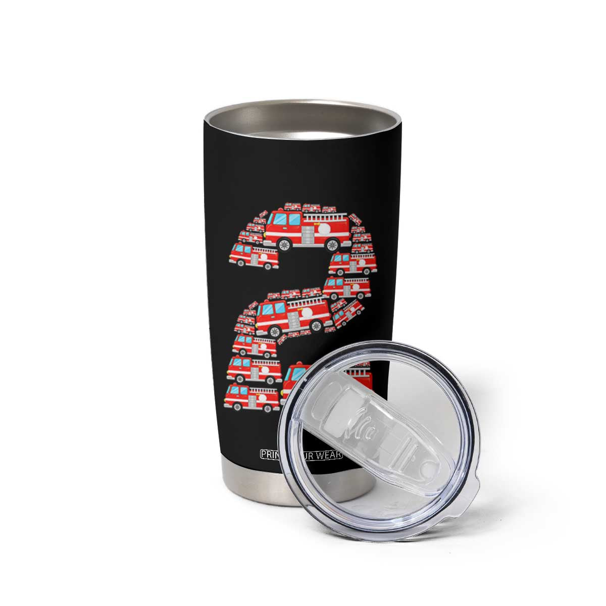 Fire Truck 2nd Birthday Tumbler Cup Firefighter Gift For Two Year Old Kid