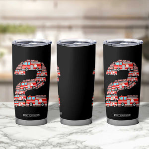 Fire Truck 2nd Birthday Tumbler Cup Firefighter Gift For Two Year Old Kid