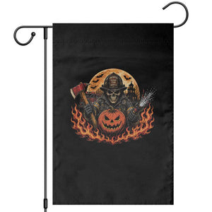 Skeleton Firefighter Pumpkin Halloween Garden Flag Courage Honor Sacrifice Spooky Gift