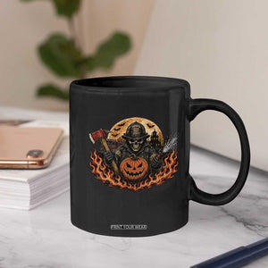 Skeleton Firefighter Pumpkin Halloween Coffee Mug Courage Honor Sacrifice Spooky Gift