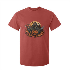 Skeleton Firefighter Pumpkin Halloween T Shirt For Kid Courage Honor Sacrifice Spooky Gift