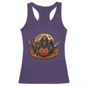 Skeleton Firefighter Pumpkin Halloween Racerback Tank Top Courage Honor Sacrifice Spooky Gift