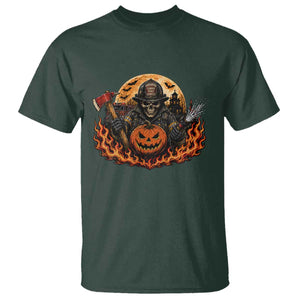 Skeleton Firefighter Pumpkin Halloween T Shirt Courage Honor Sacrifice Spooky Gift