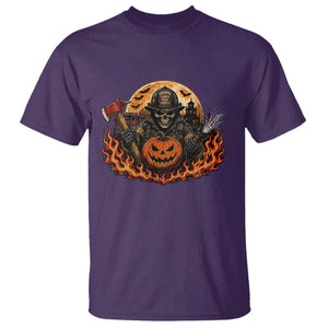 Skeleton Firefighter Pumpkin Halloween T Shirt Courage Honor Sacrifice Spooky Gift