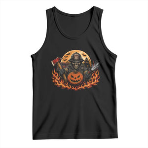 Skeleton Firefighter Pumpkin Halloween Tank Top Courage Honor Sacrifice Spooky Gift